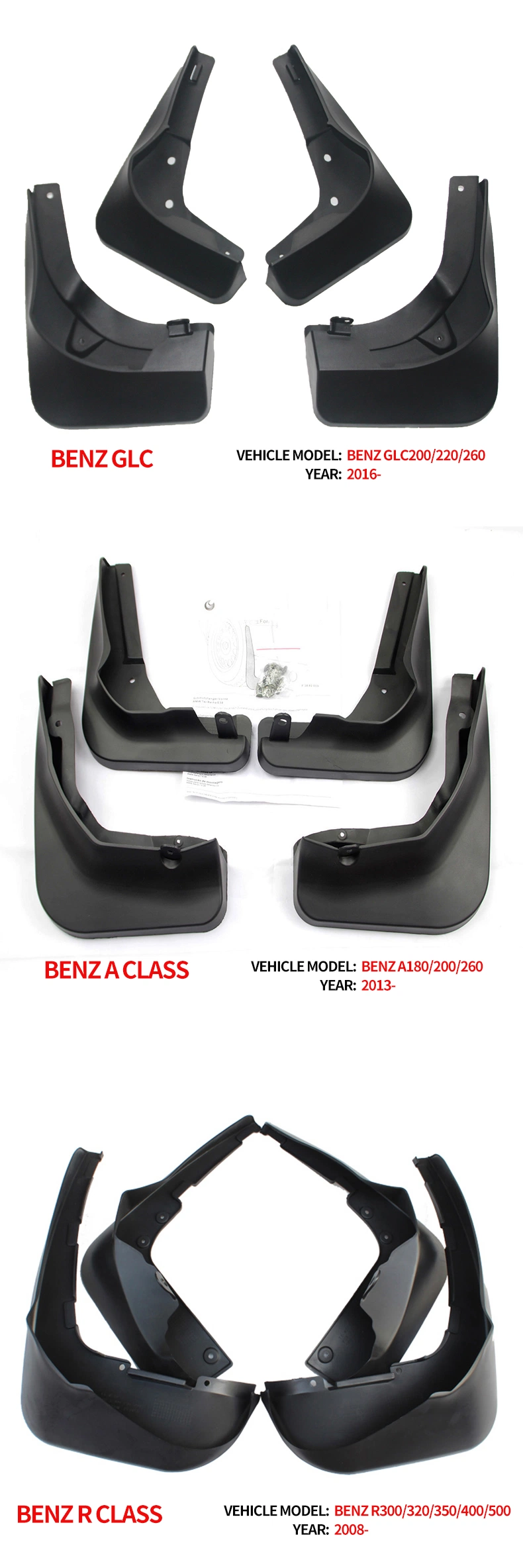 Auto Mud Flaps for Car Benz R Class 300/320/350/400/500 Body Kit Splash Fender